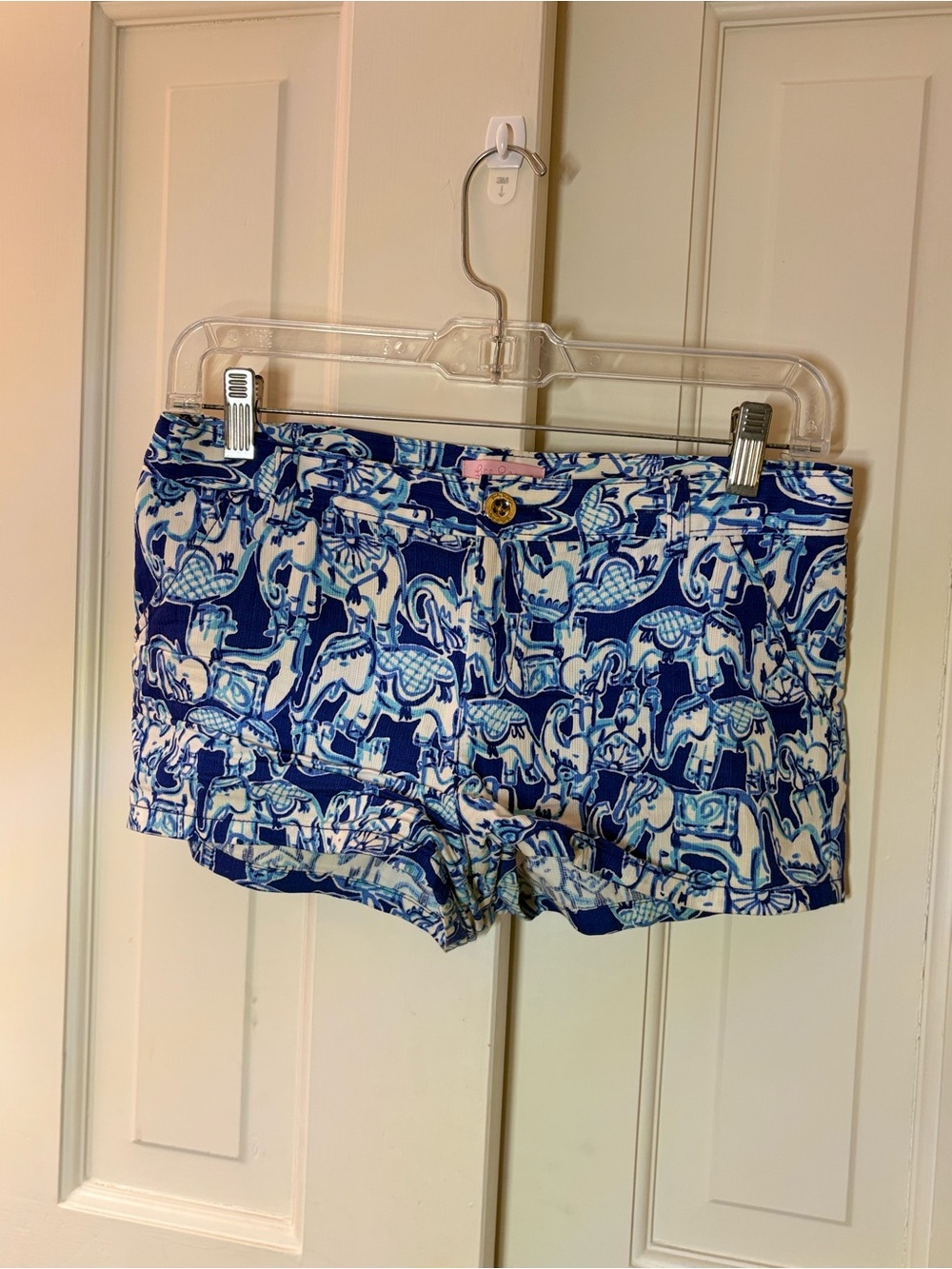 Lily Pulitzer Blue Elephant-Print Young Adult Cotton Shorts